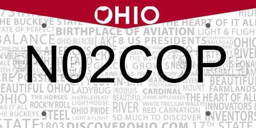 N02COP Ohio License Plate