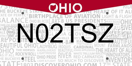 N02TSZ Ohio License Plate