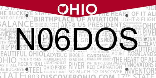 N06DOS Ohio License Plate