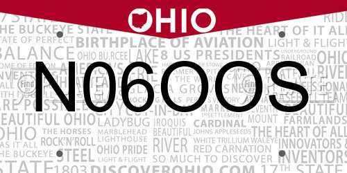 N06OOS Ohio License Plate