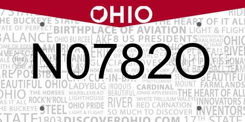 N0782O Ohio License Plate