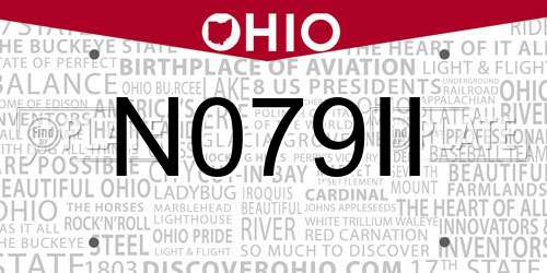 N079II Ohio License Plate