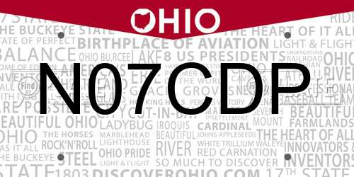 N07CDP Ohio License Plate