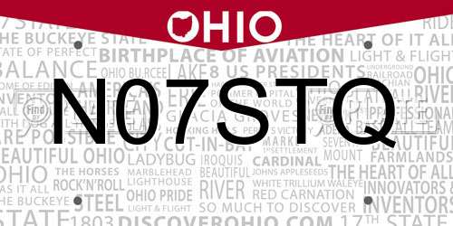 N07STQ Ohio License Plate