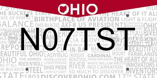 N07TST Ohio License Plate