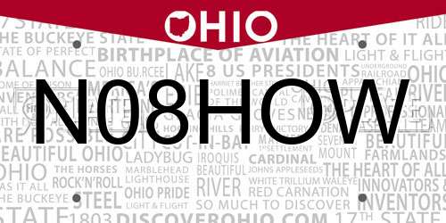 N08HOW Ohio License Plate