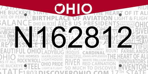N162812 Ohio License Plate