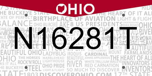 N16281T Ohio License Plate