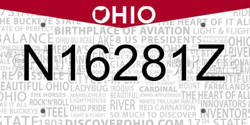 N16281Z Ohio License Plate