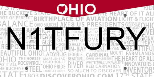 N1TFURY Ohio License Plate