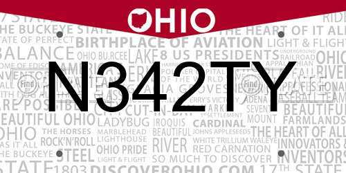 N342TY Ohio License Plate