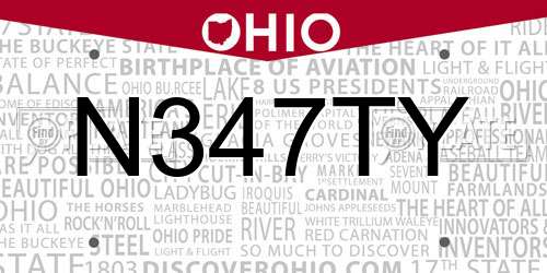N347TY Ohio License Plate