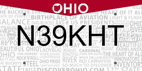 N39KHT Ohio License Plate