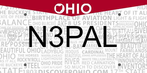 N3PAL Ohio License Plate