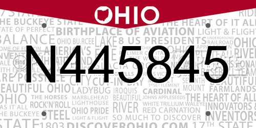N445845 Ohio License Plate