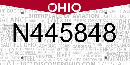 N445848 Ohio License Plate