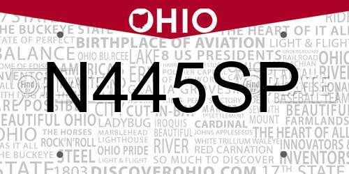 N445SP Ohio License Plate