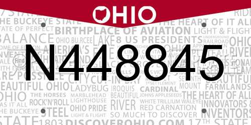 N448845 Ohio License Plate