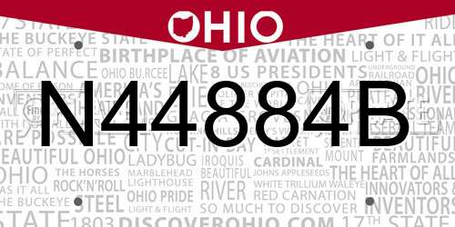 N44884B Ohio License Plate