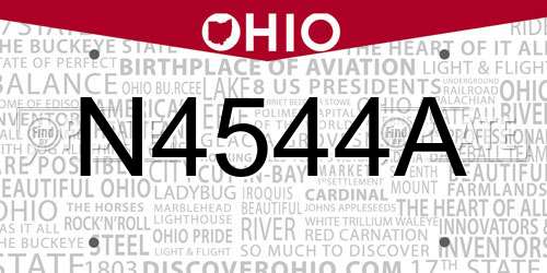 N4544A Ohio License Plate