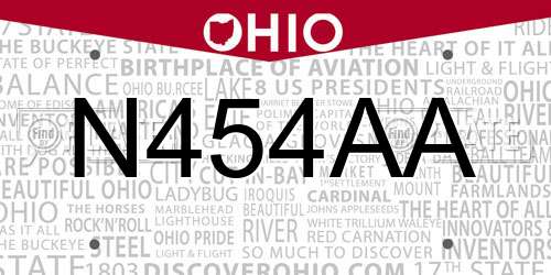 N454AA Ohio License Plate