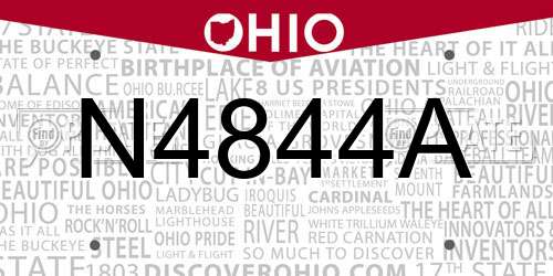 N4844A Ohio License Plate
