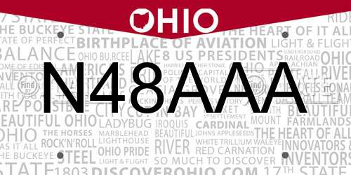 N48AAA Ohio License Plate