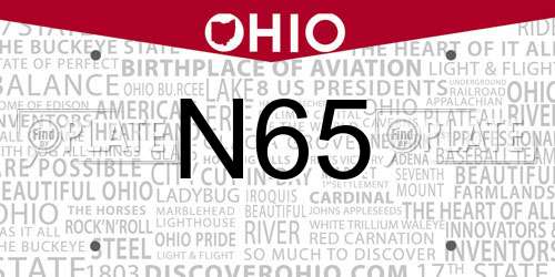 N65 Ohio License Plate