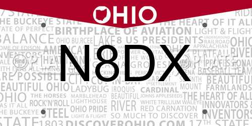 N8DX Ohio License Plate