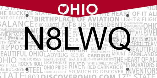 N8LWQ Ohio License Plate
