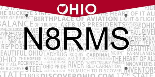 N8RMS Ohio License Plate