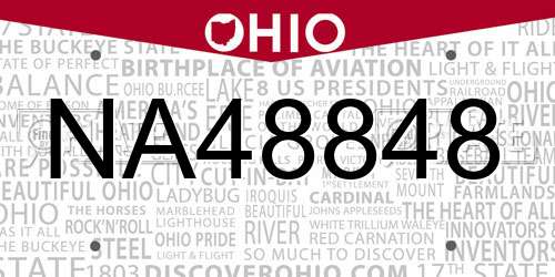 NA48848 Ohio License Plate