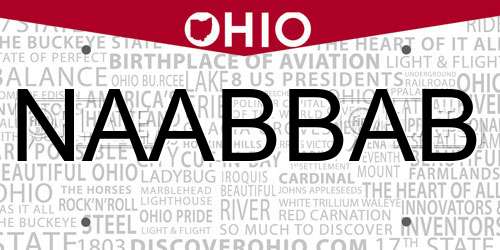 NAABBAB Ohio License Plate