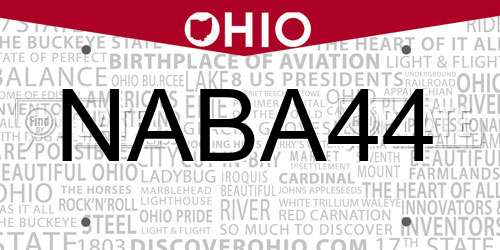 NABA44 Ohio License Plate