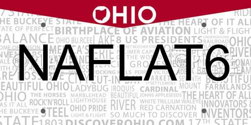 NAFLAT6 Ohio License Plate