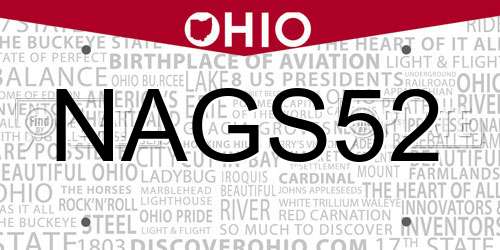 NAGS52 Ohio License Plate