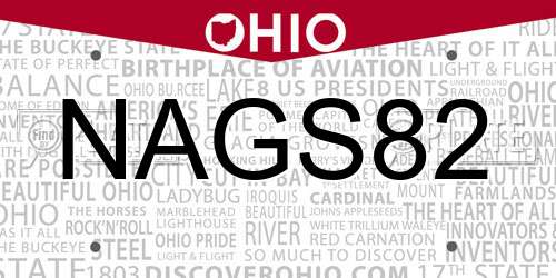 NAGS82 Ohio License Plate