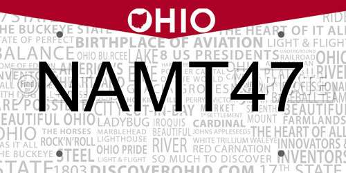 NAMT47 Ohio License Plate