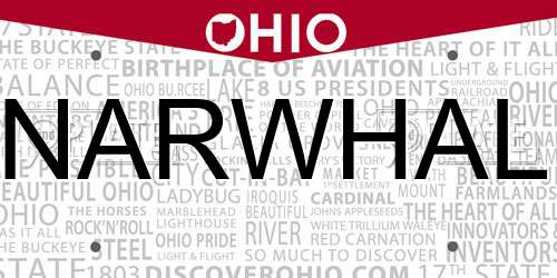 NARWHAL Ohio License Plate