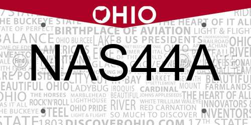 NAS44A Ohio License Plate