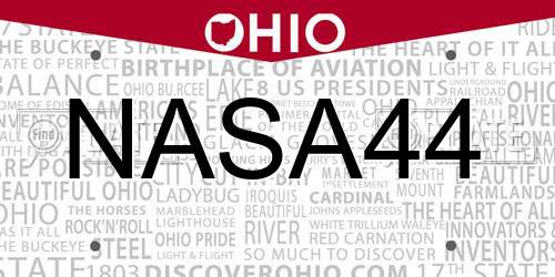 NASA44 Ohio License Plate