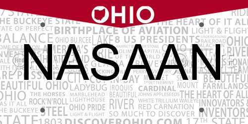 NASAAN Ohio License Plate