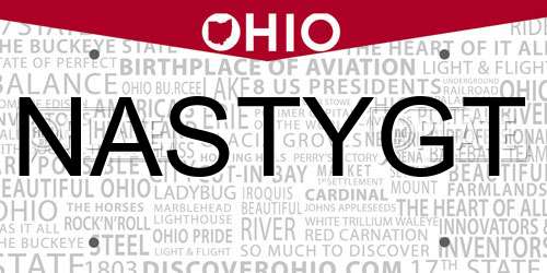 NASTYGT Ohio License Plate