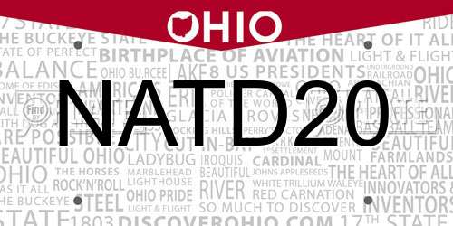 NATD20 Ohio License Plate