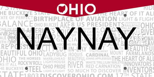 NAYNAY Ohio License Plate