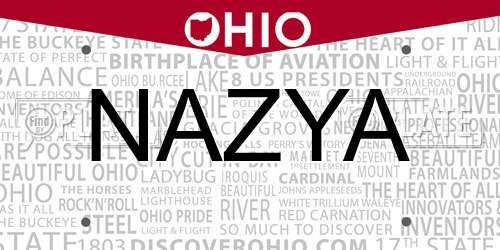 NAZYA Ohio License Plate