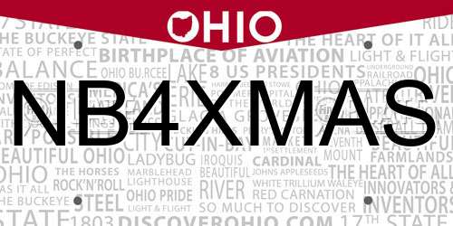 NB4XMAS Ohio License Plate