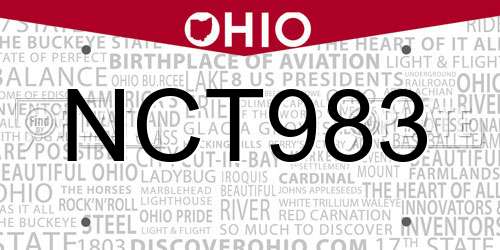 NCT983 Ohio License Plate
