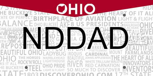 NDDAD Ohio License Plate