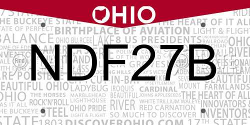 NDF27B Ohio License Plate